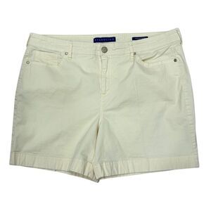 Bandolino Amalia Shorts Women's Size 16 Yellow High Rise Flat Front Twill